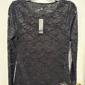 White House Black Market Black Lace Blouse